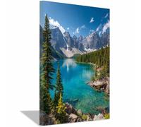 ZAMAEIU Poster Décoration Paysage Nature Le Lac Blue Mountain impression d'art, pour le salon et la chambre la chambre, Couloir de bureau etc.(bleu194)-60x90cm Encadrée