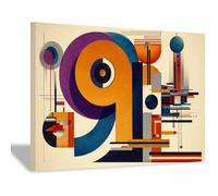 ZAMAEIU Tableau abstrait moderne sur toile Formes et couleurs créant une composition Grande peinture d'art affiche murale,pour Bureau Cuisine Couloir Appartement Salon(jaune54)-50x70cm Encadrée