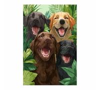 ZAMAEIU Tableau sur toile chien, Meute de chiens, Muraux Imprimée en HD Convient pour salon, chambre à coucher, chambre d'enfant(marron)-20x30cm Sans cadre