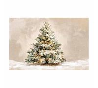 ZAMAEIU Tableau sur toile de Noël Sapin de Noël pour une décoration de chambre chaleureuse, idéal pour le salon, la salle de bain, la chambre(marron45)-50x70cm Sans cadre