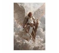 ZAMAEIU Toile tableau Art, Dieu de la Guerre Ailé du Ciel, Affiches Modernes Peintures tableau Sur Le Murale Art Tableaux Decoration De La Maison - Cadeau(blanc)-30x50cm Sans cadre