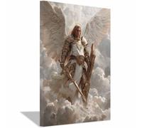 ZAMAEIU Toile tableau Art, Dieu de la Guerre Ailé du Ciel, Affiches Modernes Peintures tableau Sur Le Murale Art Tableaux Decoration De La Maison - Cadeau(blanc)-20x30cm Encadrée