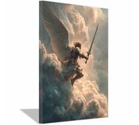 ZAMAEIU Toile tableau Art, Dieu de la guerre aux Ailes Nuageuses, Affiches Modernes Peintures tableau Sur Le Murale Art Tableaux Decoration De La Maison - Cadeau(Beige)-60x90cm Encadrée