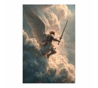 ZAMAEIU Toile tableau Art, Dieu de la guerre aux Ailes Nuageuses, Affiches Modernes Peintures tableau Sur Le Murale Art Tableaux Decoration De La Maison - Cadeau(Beige)-50x70cm Sans cadre