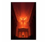 ZAMAEIU Toile tableau Art, Oiseau divin aux plumes de feu, Affiches Modernes Peintures tableau Sur Le Murale Art Tableaux Decoration De La Maison - Cadeau(orange)-30x50cm Sans cadre