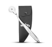 ZAMAHA UK Roue à vent neurologique en acier chirurgical de 16 cm avec pochette en cuir Argenté