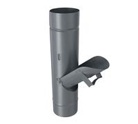 ZAMBELLI Ø80mm Clapet Gouttière Zinc Anthracite sans Tamis, Écoulement Eau de Pluie