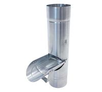 ZAMBELLI Clapet de tuyau de descente 120mm Argent | Clapet d'eau de pluie sans crépine, clapet de descente pluviale, montage facile, résistant à la corrosion, zinc-titane