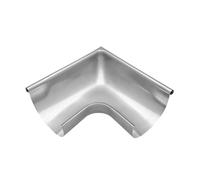 ZAMBELLI Coude de gouttière 90 degrés RG250 Argent galvanisé | Angle de gouttière / angle extérieur en acier galvanisé avec bourrelet extérieur pour gouttière demi-ronde, sans soudure