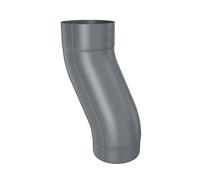 ZAMBELLI Coude de socle, serti monobloc 100mm Anthracite galvanisé | Coude de descente pluviale pour saillies murales, raccordement gouttière, système d'évacuation des eaux de pluie en zinc.
