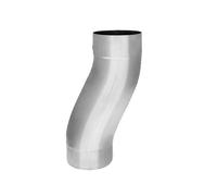 ZAMBELLI Coude de socle, serti monobloc 80mm Argent galvanisé | Coude de dévoiement pour tuyau de descente, pontage pour déports de façade, adapté aux gouttières, drainage de toit robuste.