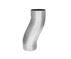 ZAMBELLI Coude de socle, serti monobloc 80mm Argent galvanisé | Coude de dévoiement pour tuyau de descente, pontage pour déports de façade, adapté aux gouttières, drainage de toit robuste.