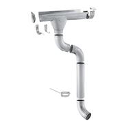 ZAMBELLI Kit complet gouttière zinc 2 m RG 280 argent galvanisé, gouttière pour pavillon, abri de jardin, carport et terrasse, évacuation de toit sans soudure, avec descente