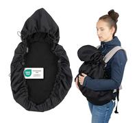 Zamboo Cape Porte Bebe - Protection Froid et Vent en Polaire - Compatible par ex. Infantino, Momcozy Porte Bébé Ventral - Certifiée Oeko-Tex, Noir