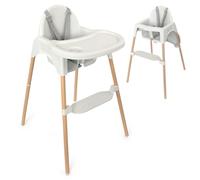 Zamboo Chaise Haute Bébé dès 6 Mois avec Tablette Amovible - Gris