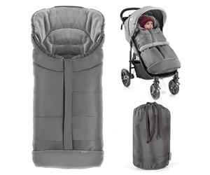 Zamboo Chanceliere Universelle Hiver pour Poussette et Landau - Gris | Nid d'ange bébé en polaire thermique, sac de rangement, antidérapant et bandes réfléchissantes