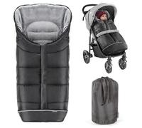 Zamboo Chanceliere Universelle Hiver pour Poussette et Landau - Nid d'ange Bebe en Polaire Thermique, Sac de Rangement, Antidérapant et Bandes Réfléchissantes - Noir