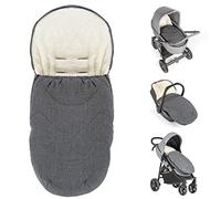 Zamboo Chanceliere Universelle pour Poussette, Siege Auto et Nacelle Bébé - 2 en 1 Couverture bebe Hiver et Coussin Siège Poussette en Polaire Doux, Sac Rangement Inclus - Gris