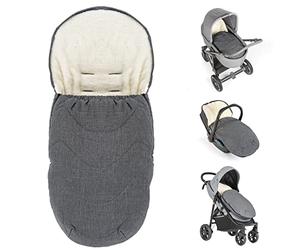 Zamboo Chanceliere Universelle pour Poussette, Siege Auto et Nacelle - Gris | 2 en 1 couverture bébé hiver et coussin de siège poussette en polaire douce, sac de rangement inclus
