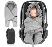 ZAMBOO Couverture Enveloppante Bébé Siège Auto avec Pieds - Nid d'ange Bebe Léger pour Cosy (par ex. Bébé Confort, Cybex, Römer) et Landau, Sac Inclus - Gris