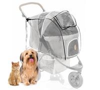 Zamboo Habillage Pluie Poussette Chien - avec Fenêtre, Filet d'Aération, Accès Facile, Compatible TOGfit Pet Roadster, Pawhut - Poussette Non Incluse