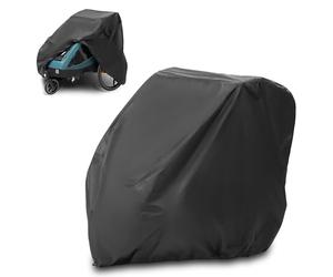Zamboo Housse Remorque Velo Exterieur, Garage Pliable Universel (Compatible Thule, Croozer, Tiggo, etc.), Bâche Imperméable, Sac et Ouverture Antivol - Noir