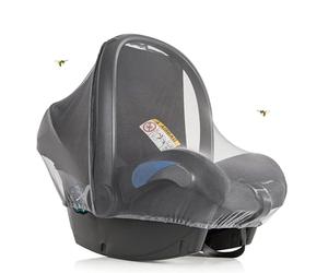 Zamboo Moustiquaire Bebe pour Siege Auto Groupe 0 et 0+, Filet Anti Insecte Universel pour Cosy, Maille Fine, Bordure Élastique, Ouverture pour Transport - Gris