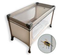 Zamboo Moustiquaire Lit Bébé, Filet Anti-Moustique pour Lit Parapluie, Cododo, Berceau et Parc Bébé - Universel, Mailles Fines, Résistant et Lavable - Gris