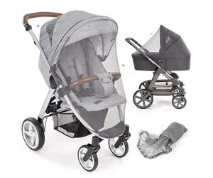 Zamboo Moustiquaire Poussette et Landau Universelle, Filet Anti Moustique, Insecte et Guêpe, Protection Fine et Résistante, Sac Inclus, Lavable - Gris