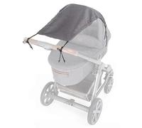 Zamboo Pare Soleil Poussette Universel Bébé - Protection UV 50+ - Voile d’ombrage Poussette avec Fonction Enroulable - Accessoire Poussette et Landau Été - Installation Facile - Gris Chiné