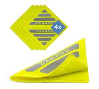 Zamboo Réflecteur de Lumiere pour Sécurité Poussette Bébé - Jaune Fluo | Pack de 4 pièces avec bandes auto-agrippantes - pour landau, vélo ou remorque
