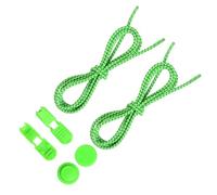Zambuph 0.3 cm No Tie Shoe Laces 120 cm Stretching Lock En Caoutchouc Rond Élastique Shoestrings Adultes Enfants 23 Couleurs, vert fluorescent