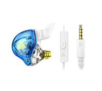 Zambuph 3.5mm HiFi écouteurs Bouchons d'oreilles en Silicone écouteurs avec Microphone Casques stéréo Son Sport Course Musique appareils d'écoute, Bleu