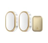 Zambuph 3 pièces sans Fil Sonnette de Porte Volume Musique réglable Sonnette Alarme Bureau Appartement transmetteur alertes montées à Distance, Or