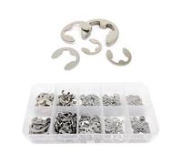 Zambuph 580pcs / set Installation facile et retenue de rondelle durable - Anneau de retenue externe ABS sécurisé et circlip E Clip, argent