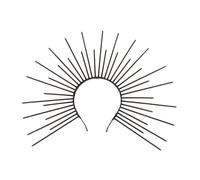 Zambuph Accessoire de cheveux Halo unique pour Halloween,Noir,42x32 cm | Dieu du Soleil, léger et confortable pour les jeux de rôle et les rassemblements à thème, accessoire de cheveux dieu