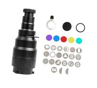 Zambuph Accessoires de photographie : projecteur conique avec snoot, incluant 21 gobos et un filtre de couleur pour des effets d'ombre et lumière variés. Snoot optique conique avec lentille optique et