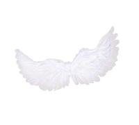 Zambuph Apparence réaliste Facile à Porter, Coutures Fines, Accessoires d'ailes de fête, Plumes Faites à la Main, Ange en Fiber de Cosplay, Fait la Main, sans Perte, Blanc, S 65cmx35cm