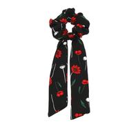 Zambuph Bande de cheveux vintage à la mode - Ajoutez une touche rétro à la coiffure Polyester Petite bande de cheveux longs et frais Bandes vintage Anneau, 142F fleur noir