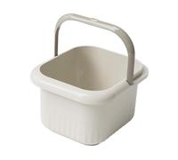 Zambuph Bassin à pieds avec roulettes pour un bain de pieds efficace et relaxant. Solution portable pour soulager le stress. Bassin pour tremper les Seau pour bain de, Blanc, 21.5 x 25 x 23.5 cm