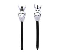 Zambuph Bâton de Jouet Gonflable léger en PVC, 2 pièces, Accessoire de Performance sur scène, bâton Gonflable en tête Cheval, Jouet Dessin animé, Noir