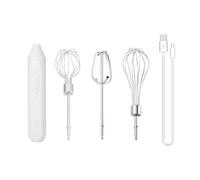 Zambuph Batteur à oeufs électrique avec 3 têtes de poche café lait Mini en acier inoxydable crème fouet mélangeur boisson mélangeur Gadgets de cuisine, Blanc