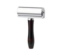 Zambuph Bois acier inoxydable plat pression rouleau support en cuir estampage dispositif main pousser colle stratification fer rouleau outils, Noir/100mm