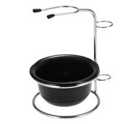 Zambuph Bol à raser en acier inoxydable pour homme, idéal pour le rasage traditionnel. Durable et pratique, ce bol à savon est un cadeau idéal. Fabriqué en acier inoxydable et ABS, noir