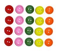 Zambuph Boutons en bois mélangés deux trous ligne pointillée ronde Style Vintage fait à la main usage domestique artisanat bouton pour coudre ensemble d'artisanat, 20mm/50 pièces