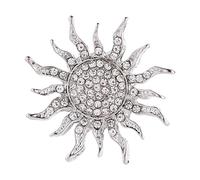 Zambuph Broche Vintage Soleil Rond Strass Hommes Mode Bijoux Badge Costume Élégant Épinglette Accessoire Pour Occasions Spéciales Broche Revers Soleil Rond Strass Décoration