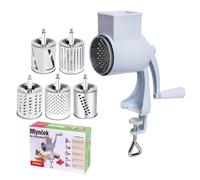 Zambuph Broyeur à noix en acier épaissi pour un broyage plus savoureux, rouleau multifonction ABS, broyeur à cacahuètes manuel, fromage, Ensemble blanc 5 pièces