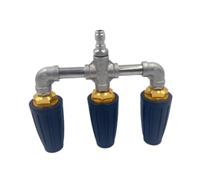 Zambuph Buse rotative à 360° pour Nettoyeur Haute Pression, Triple buse de Rechange offrant Une Large Zone de Nettoyage. 3 en 1 résistante à l'usure et étanche, Laiton, 16 x 15 cm