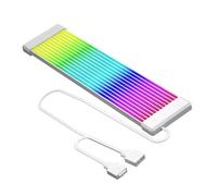 Zambuph Câble d'extension pour Carte mère, Barre LED ARGB 5V 3 Broches, Alimentation 5V 3 Broches, synchronisation, intégration pour Bureau, 12 Bandes Blanches, 23.5 x 1 cm