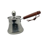 Zambuph Cafetière turque en acier inoxydable à longue poignée, chauffe-lait/beurre/sauce/café/café/sauce/turc idéal pour les fêtes et la cuisine, ARGENT, 350 ml